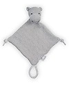Jollein Pezza con Peluche Ippopotamo - 17x17 cm - Grigio Chiaro Peluche