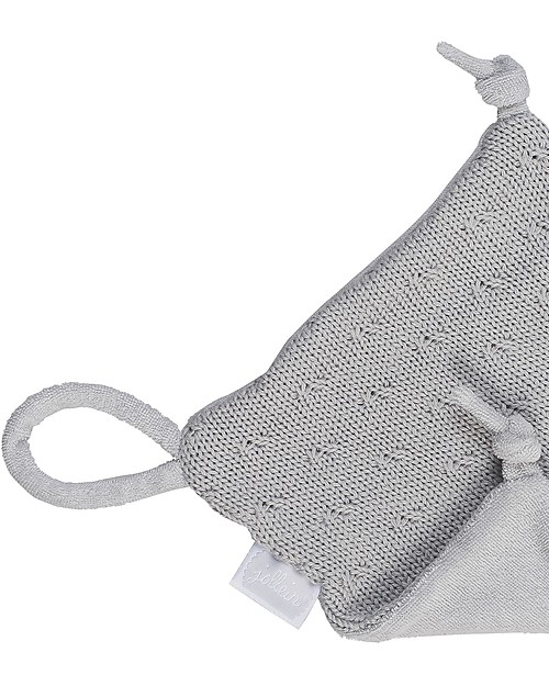 Jollein Pezza con Peluche Ippopotamo - 17x17 cm - Grigio Chiaro Peluche