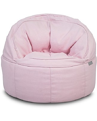 Jollein Poltrona Beanbag Bimbi Rotonda, Rosa Antico - 50x43 cm Cuscini Arredo