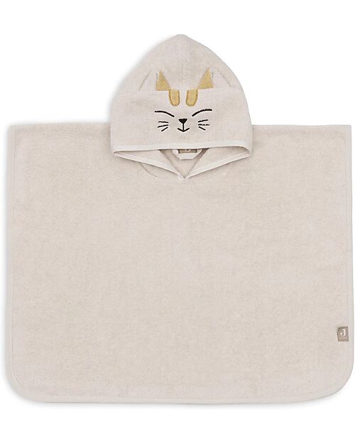 Jollein Poncho da Bagno in Spugna - Charlie il Gatto - Sabbia - 65x62 cm Accappatoi e Asciugamani