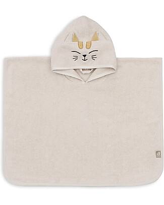 Jollein Poncho da Bagno in Spugna - Charlie il Gatto - Sabbia - 65x62 cm Accappatoi e Asciugamani