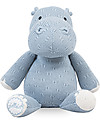 Jollein Pupazzo Ippopotamo con Lavorazione a Maglia, Celeste - Morbidissimo e sicuro per i neonati Peluche