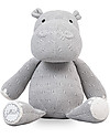 Jollein Pupazzo Ippopotamo con Lavorazione a Maglia, Grigio - Morbidissimo e sicuro per i neonati Peluche