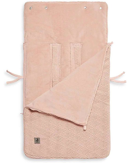 Jollein Sacco Nanna Invernale per Carrozzina e Ovetto - Gruppo 0+ Imbracatura 3/5 - River Knit - Rosa Chiaro Sacchi Passeggino