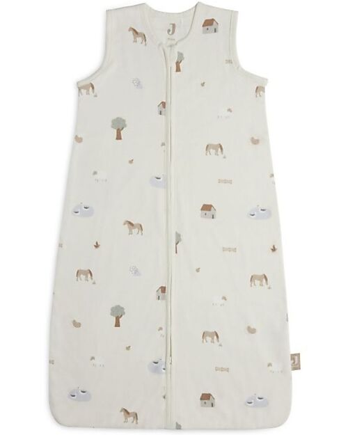 Jollein Sacco Nanna Jersey - Fattoria - Bianco - 70 cm - TOG 0,5 - 100% Cotone Sacchi Nanna