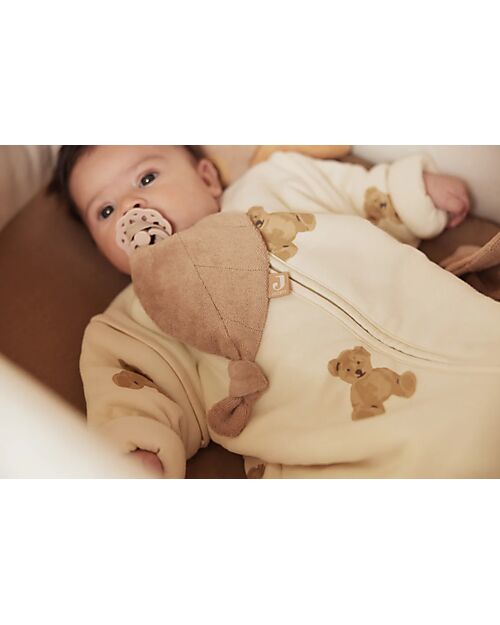 Jollein Sacco Nanna per Bebè con Maniche Rimovibile - Teddy Bear - 90 cm - TOG 3 - Cotone Sacchi Nanna