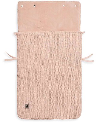 Jollein Sacco Nanna per Carrozzina e Ovetto - Gruppo 0+ Imbracatura 3/5 - River Knit - Rosa Chiaro Sacchi Passeggino