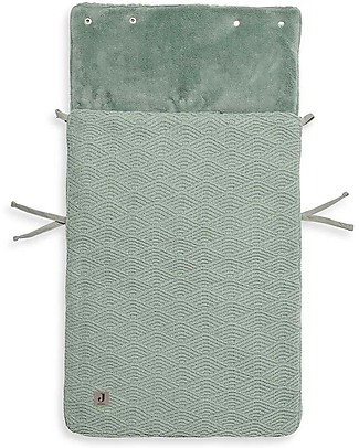 Jollein Sacco Nanna per Carrozzina e Ovetto - Gruppo 0+ Imbracatura 3/5 - River Knit - Verde Cenere Sacchi Passeggino