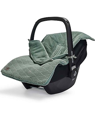 Jollein Sacco Nanna per Carrozzina e Ovetto - Gruppo 0+ Imbracatura 3/5 - River Knit - Verde Cenere Sacchi Passeggino
