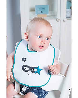 Jollein Set 2 Bavaglini Impermeabili con Velcro, Supereroi Bavagli Impermeabili