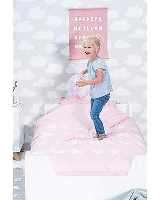 Jollein Set Copripiumino e Federa ABC, Rosa Blush - 140x200 cm - 100% cotone Copripiumino e Federe