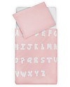 Jollein Set Copripiumino e Federa ABC, Rosa Blush - 140x200 cm - 100% cotone Set Copripiumino