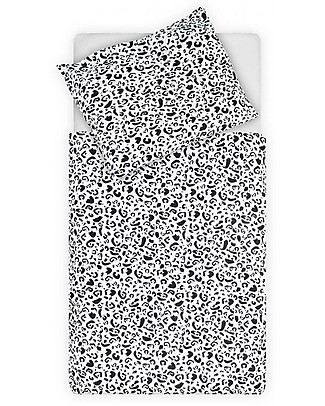 Jollein Set Copripiumino e Federa, Leopardato - 140x200 cm - 100% cotone Set Copripiumino