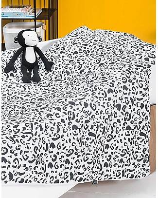 Jollein Set Copripiumino e Federa, Leopardato - 140x200 cm - 100% cotone Set Copripiumino