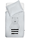 Jollein Set Copripiumino e Federa Wild Animals, Orso Grigio - 140x200 cm - 100% cotone Set Copripiumino