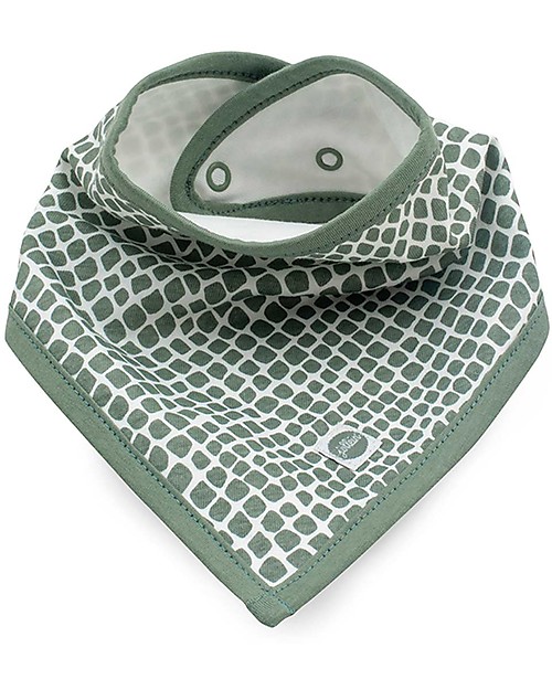 Jollein Set di 2 Bavaglini Bandana - Serpente Verde Cenere Bavagli a Bandana