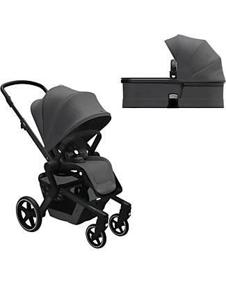 Joolz Duo Hub+ Passeggino + Navicella - Awesome Anthracite - Tessuto Sostenibile! Passeggini Trio e Duo