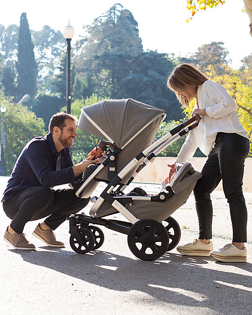 Joolz Geo² Set Completo Passeggino + Carrozzina, Daring Grey - Mono & Duo Eco-Friendly Passeggini Gemellari