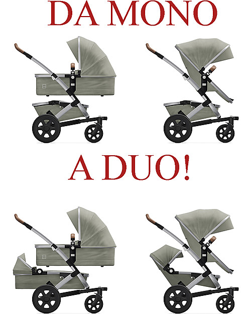 Joolz Geo² Set Completo Passeggino + Carrozzina, Daring Grey - Mono & Duo Eco-Friendly Passeggini Gemellari