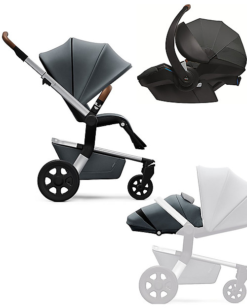 Joolz Trio Hub Earth: Passeggino + Navicella Light + Seggiolino Auto, Grigio Passeggini Trio e Duo