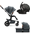 Joolz Trio Hub Earth: Passeggino + Navicella + Seggiolino Auto, Grigio Passeggini Trio e Duo