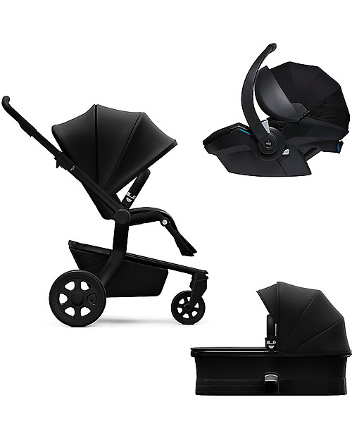 Joolz Trio Hub Quadro: Passeggino + Navicella + Seggiolino Auto, Nero Passeggini Trio e Duo