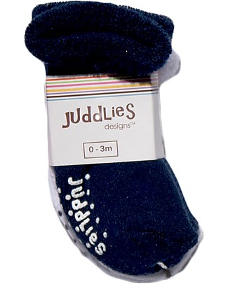 Juddlies Designs Calzini Bebè Antiscivolo, Pacco da 2, Bianco/Blu Calzini