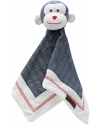Juddlies Designs Doudou Cottage Collection, Scimmietta Blu - 100% Cotone Bio Coperte