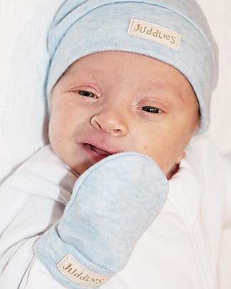 Juddlies Designs Moffole Baby Breathe-Eze 0-3 Mesi, Azzurro - 100% cotone, il caldo che respira! Guanti e Muffole
