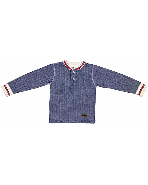 Juddlies Designs Pigiama 2 pezzi a Maniche Lunghe, Cottage Collection, Blu  - 100% Cotone Bio Pigiami