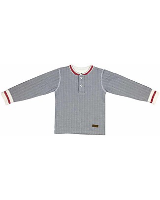 Juddlies Designs Pigiama 2 pezzi a Maniche Lunghe, Cottage Collection, Grigio/Rosso - 100% Cotone Bio Pigiami