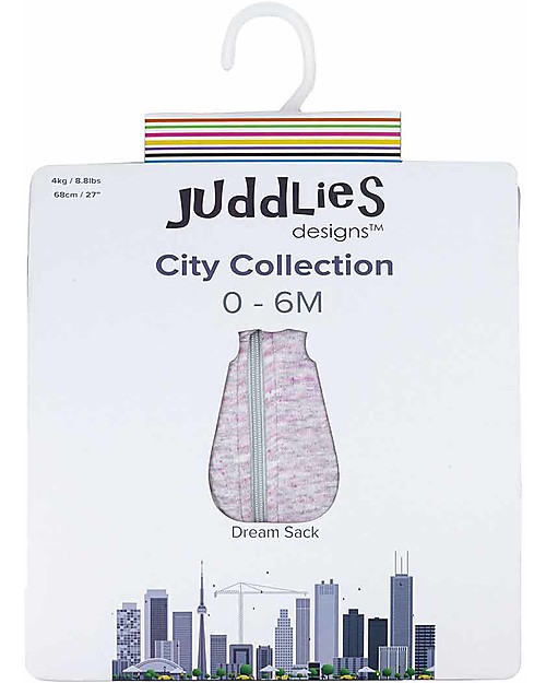 Juddlies Designs Sacco Nanna City Collection 2,5 Tog, Rosa Melange - 100% cotone Sacchi Nanna
