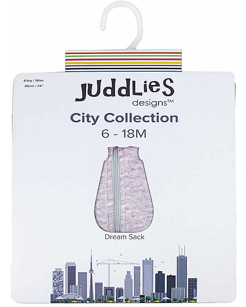 Juddlies Designs Sacco Nanna City Collection 2,5 Tog, Rosa Melange - 100% cotone Sacchi Nanna
