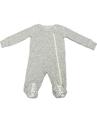 Juddlies Designs Tutina Breathe-Eze con Piedini Antiscivolo, Grigio - 100% cotone, il caldo che respira Tutine Lunghe