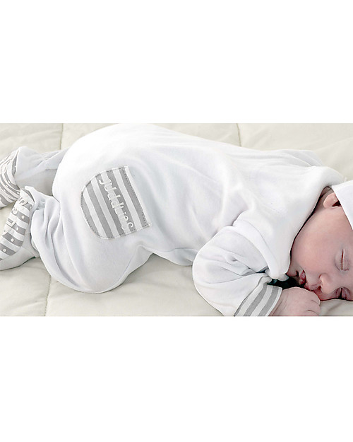 Juddlies Designs Tutina Essentials con Piedini Antiscivolo - 100% Cotone Bio Pigiami