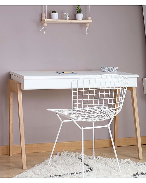 Jungle by Jungle My Great Pupitre, Scrivania in Legno per Ragazzi- Rovere Sbiancato/Bianco - Ideale dai 6 anni in su! Scrivanie