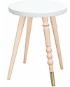 Jungle by Jungle Sgabello/Tavolino My Lovely Ballerine - Bianco - Faggio e Ottone - Alto 37 cm - Diametro 30 cm Sgabelli