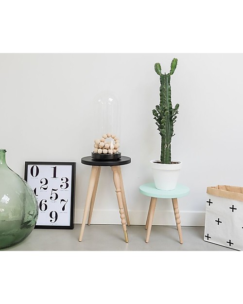 Jungle by Jungle Sgabello/Tavolino My Lovely Ballerine - Bianco - Faggio e Ottone - Alto 47 cm - Diametro 30 cm Sgabelli