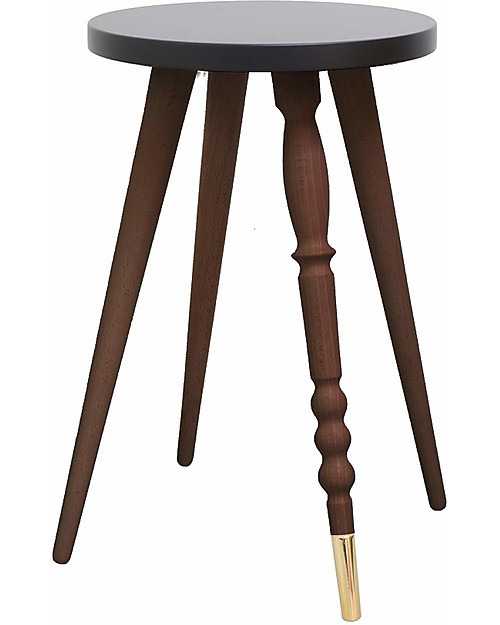 Jungle by Jungle Sgabello/Tavolino My Lovely Ballerine - Nero - Noce e Ottone - Alto 47 cm - Diametro 30 cm Sgabelli