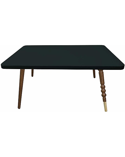 Jungle by Jungle Tavolino Rettangolare da Salotto My Lovely Ballerine - Nero - Noce e Ottone - Alto 37 cm Tavoli