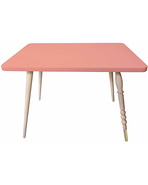 Jungle by Jungle Tavolino Rettangolare da Salotto My Lovely Ballerine - Rosa Antico - Faggio e Ottone - Alto 47 cm Tavoli