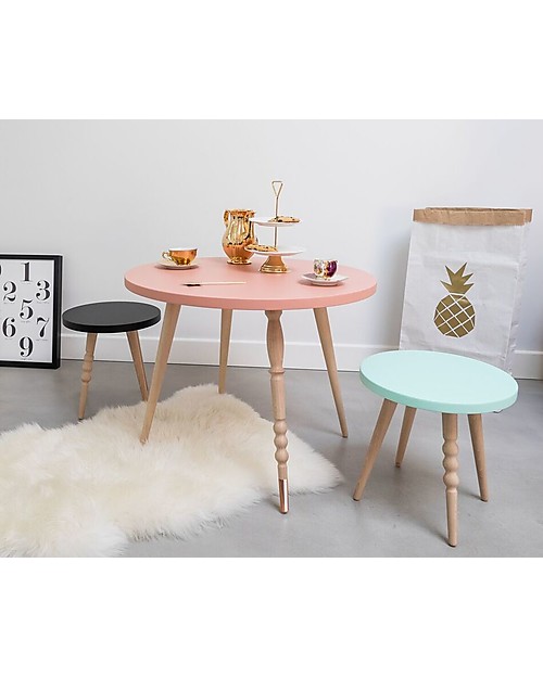 Jungle by Jungle Tavolino Tondo da Salotto My Lovely Ballerine - Nero - Faggio e Rame - Alto 47 cm - Diametro 60 cm Tavoli