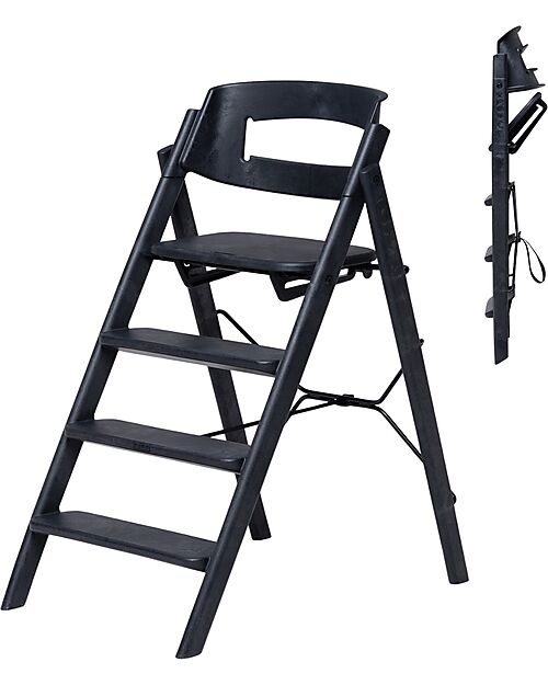 KAOS Sedia Evolutiva KLAPP - Antracite - Pieghevole Salvaspazio - 100% Materiali Riciclati Seggioloni Pappa