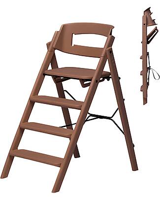 KAOS Sedia Evolutiva KLAPP - Marrone Moka - Pieghevole Salvaspazio - 100% Materiali Riciclati Seggioloni Pappa