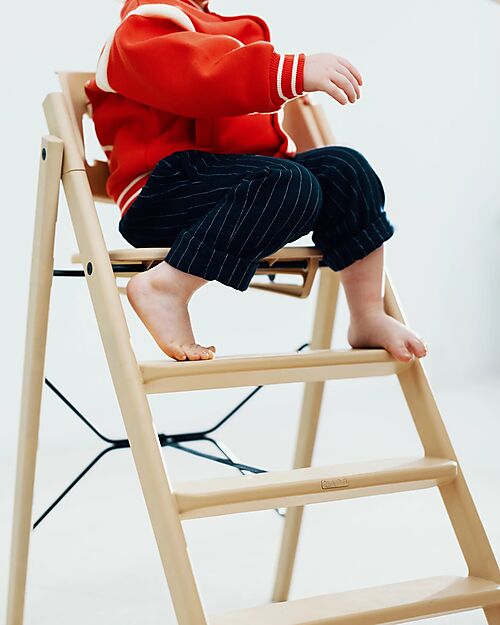 KAOS Sedia Evolutiva KLAPP - Naturale - Pieghevole Salvaspazio - Legno di Faggio Seggioloni Pappa