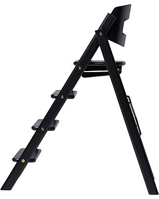 KAOS Sedia Evolutiva KLAPP - Nero - Pieghevole Salvaspazio - Legno di Quercia Seggioloni Pappa