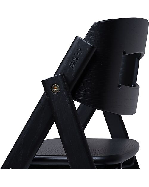 KAOS Sedia Evolutiva KLAPP - Nero - Pieghevole Salvaspazio - Legno di Quercia Seggioloni Pappa