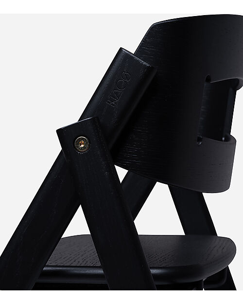 KAOS Sedia Evolutiva KLAPP - Nero - Pieghevole Salvaspazio - Legno di Quercia Seggioloni Pappa