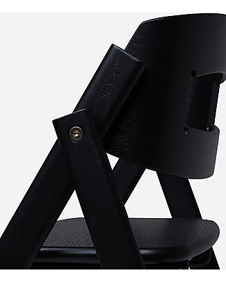 KAOS Sedia Evolutiva KLAPP - Nero - Pieghevole Salvaspazio - Legno di Quercia Seggioloni Pappa
