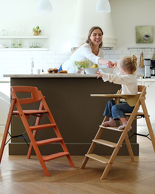 KAOS Sedia Evolutiva KLAPP - Terracotta - Pieghevole Salvaspazio - 100% Materiali Riciclati Seggioloni Pappa